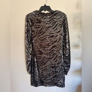 Bardot Black and Silver Sequin Dress